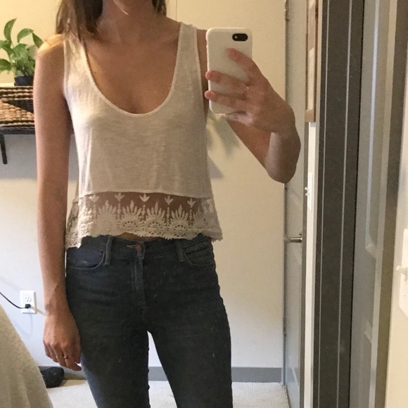 White Tank Crop Top - Picture 1 of 3